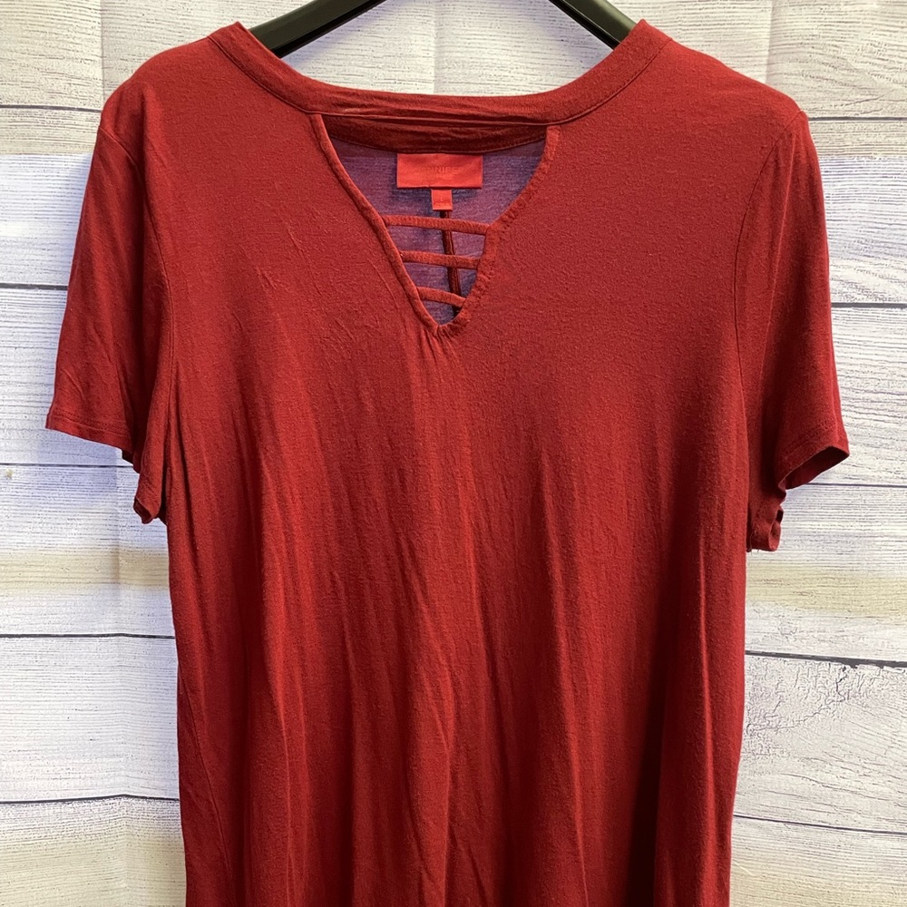 Deep red Jennifer Lopez choker top